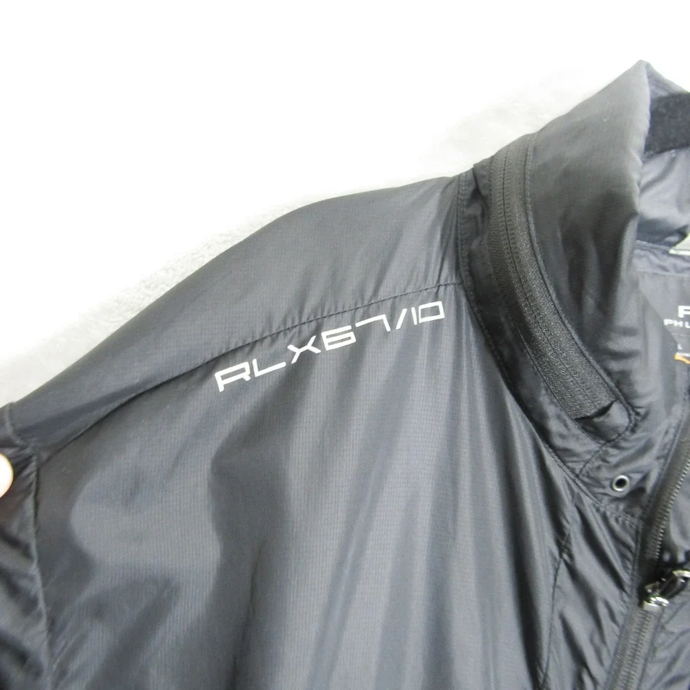 RLX Ralph Lauren Mens XXL Black Nylon Full Zip Windbreaker Jacket RLX67/10